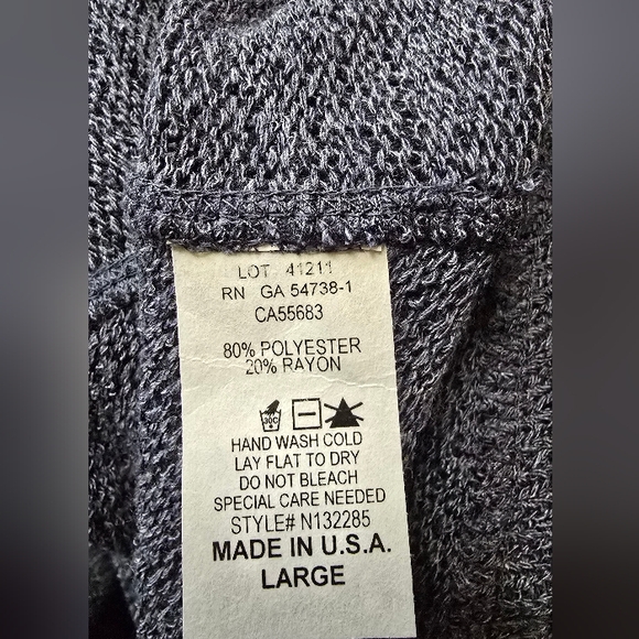 Nally And Millie Long Sleeve Blue Tunic Knit Tops Long Size L-NWT - Picture 5 of 15